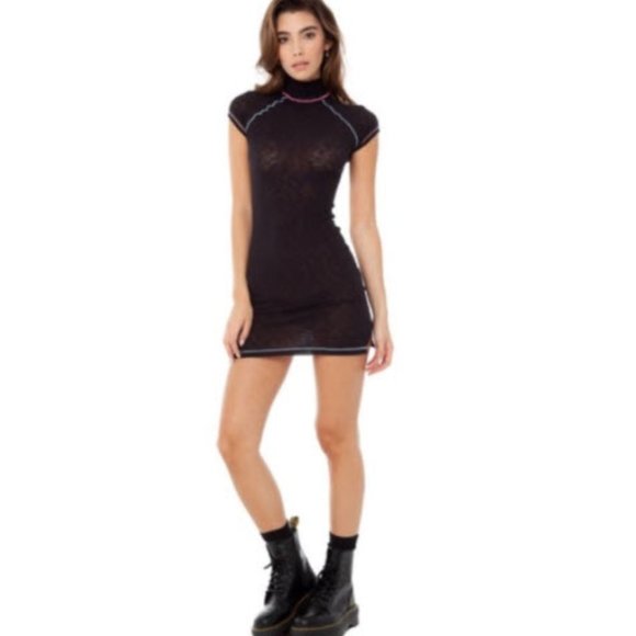 ARE YOU AM I Black Mini Dress - Picture 4 of 4